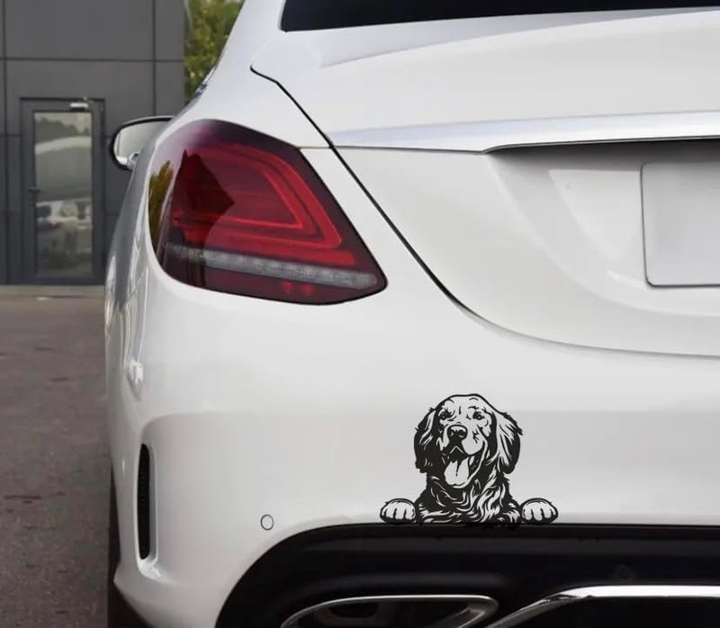 MAKTEM Gold Retriever Peeking Dog Vinyl Sticker for Window Vehicle Cling Bumper, Cute Peekaboo Car Decal Anime - Image 2